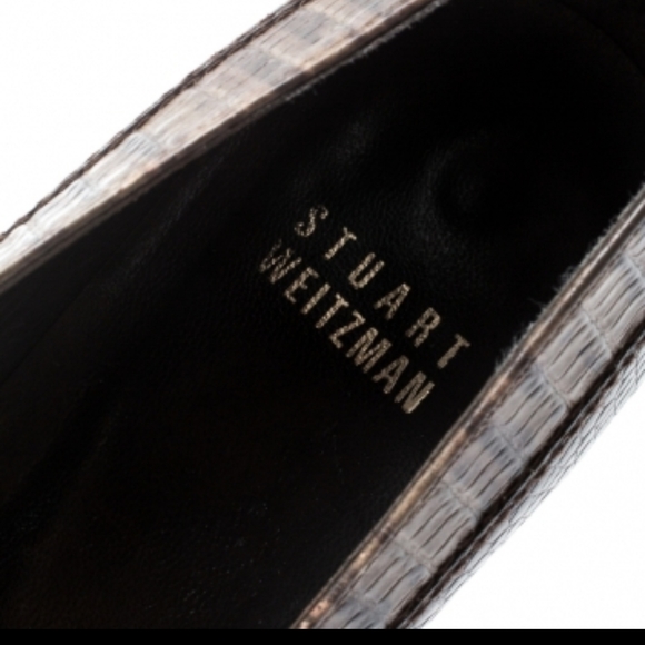 Stuart weitzman croc lizard embossed pointed pumps - Picture 7 of 10